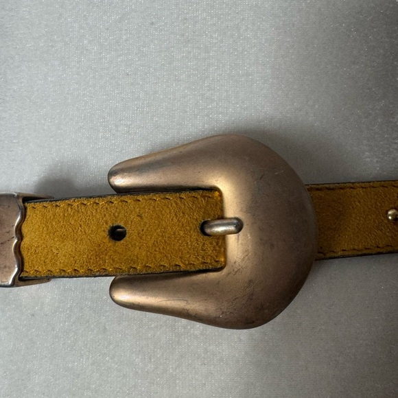 Vintage 80s Escada Studded Suede Belt Turmeric Made in Germany Margaretha Ley main image 4